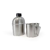 Stainless Steel Canteen - Gourde + Quart en inox